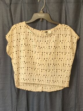 Safety Pin Printed Crop Top